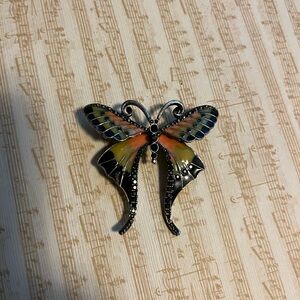 Vintage Colorful Butterfly Brooch